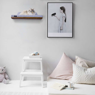 The CHILL Cat Shelf Perch by Cosy & Dozy – Walnut (Multiple Cushion Colours Available)