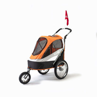 Innopet Sporty Dog Stroller (and Bike Trailer!) - Free Rain Cover - 2 Year Warranty Included - Orange & Black
